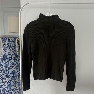 Sonoma Dark Green Ribbed Turtleneck Sweater